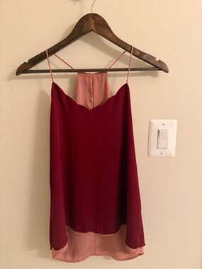 Express Reversible Spaghetti Strap Cami - Wine and Blush